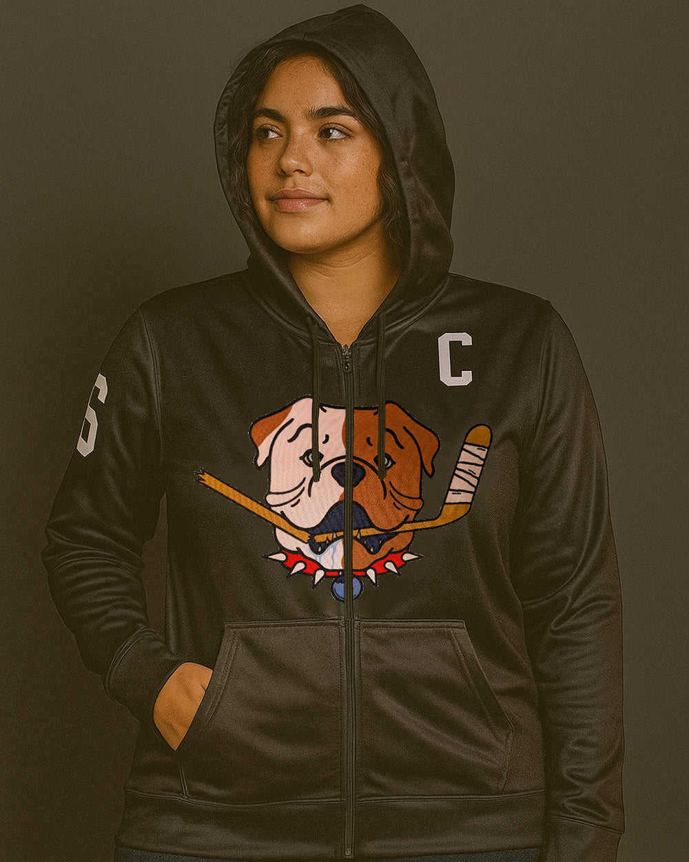 Bulldogs Die Sub Hoodie with Zipper SR - Black