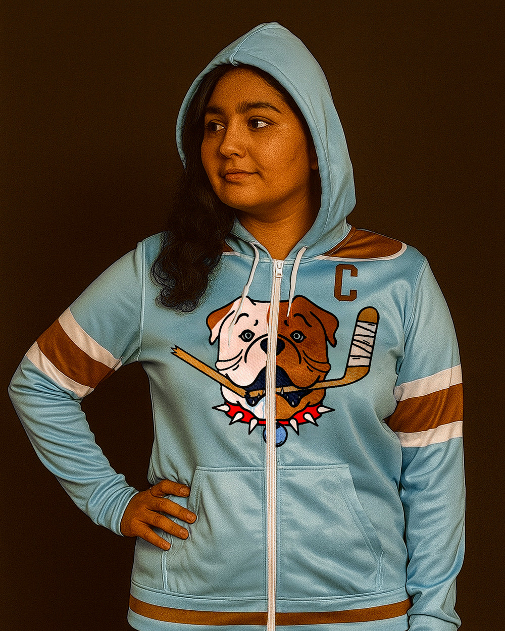 Bulldogs Die Sub Hoodie with Zipper SR - Sky Blue