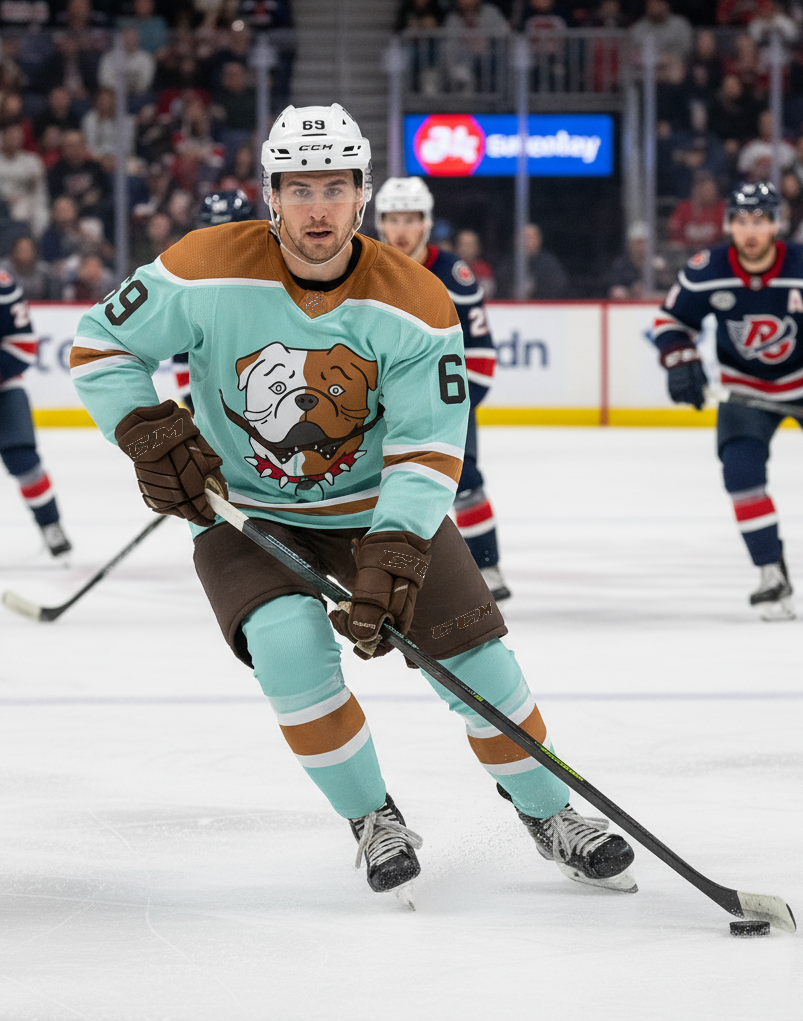 Bulldog Hockey Jersey - Blue & Brown