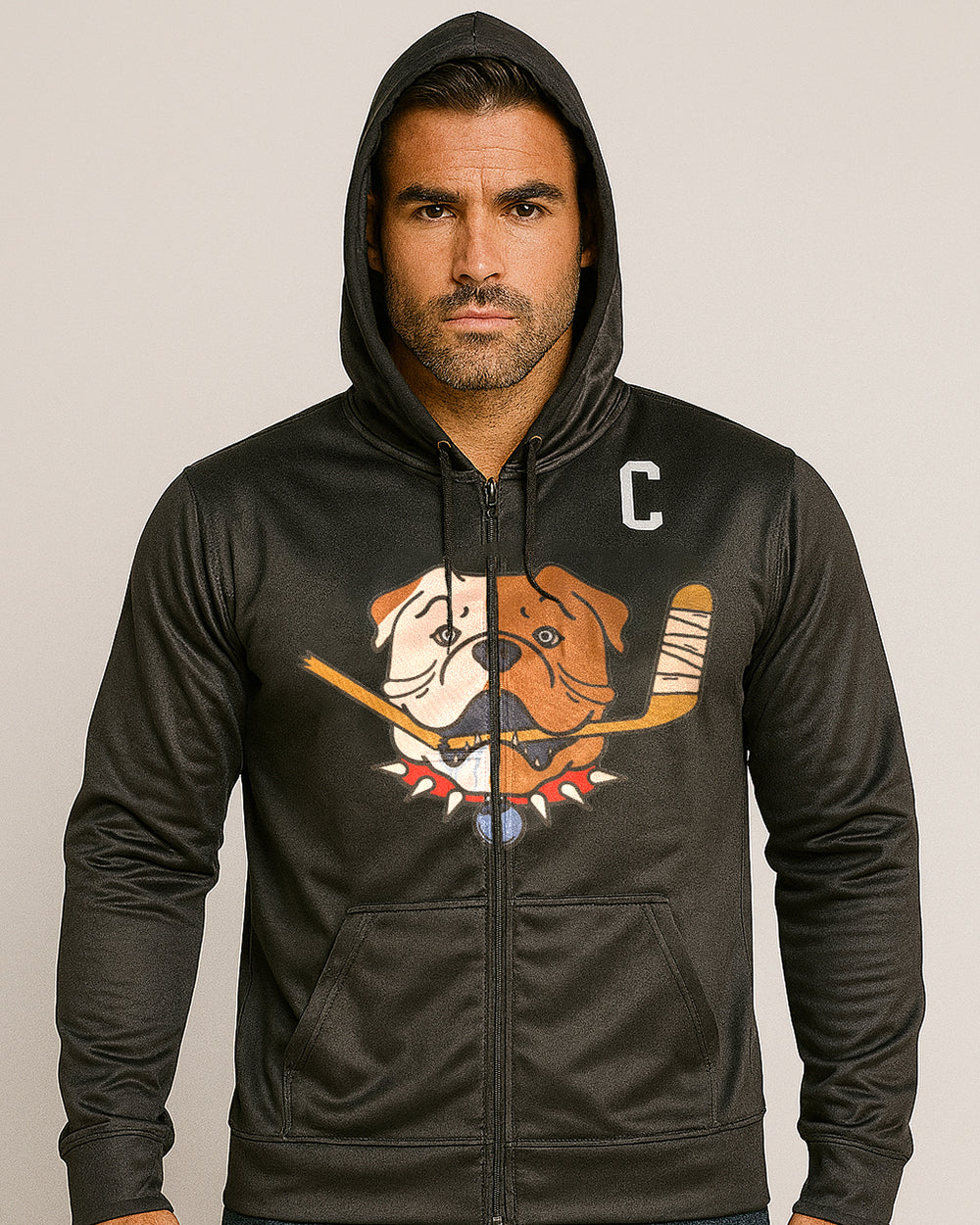 Bulldogs Die Sub Hoodie with Zipper SR - Black