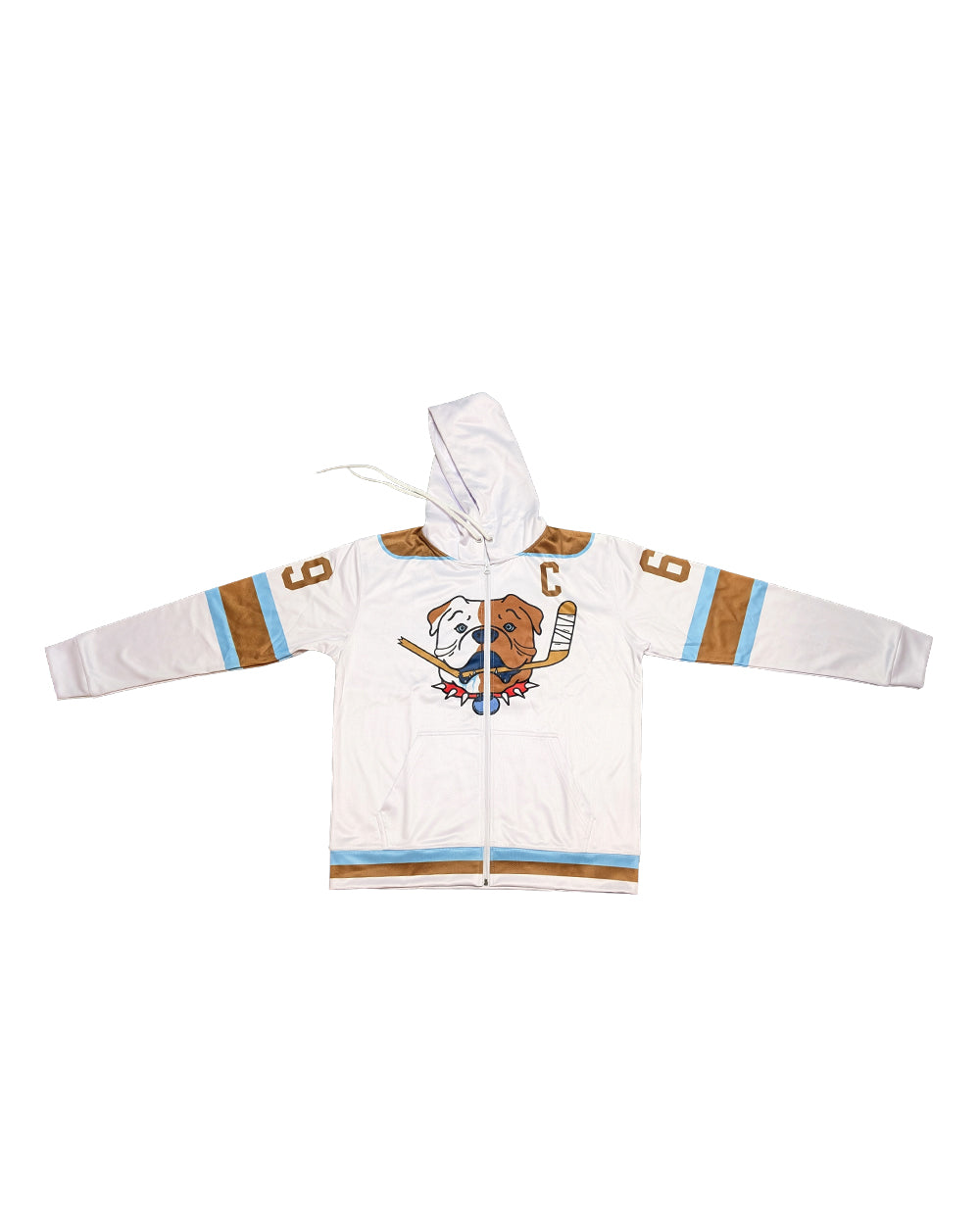 Bulldogs Die Sub Hoodie with Zipper SR - White