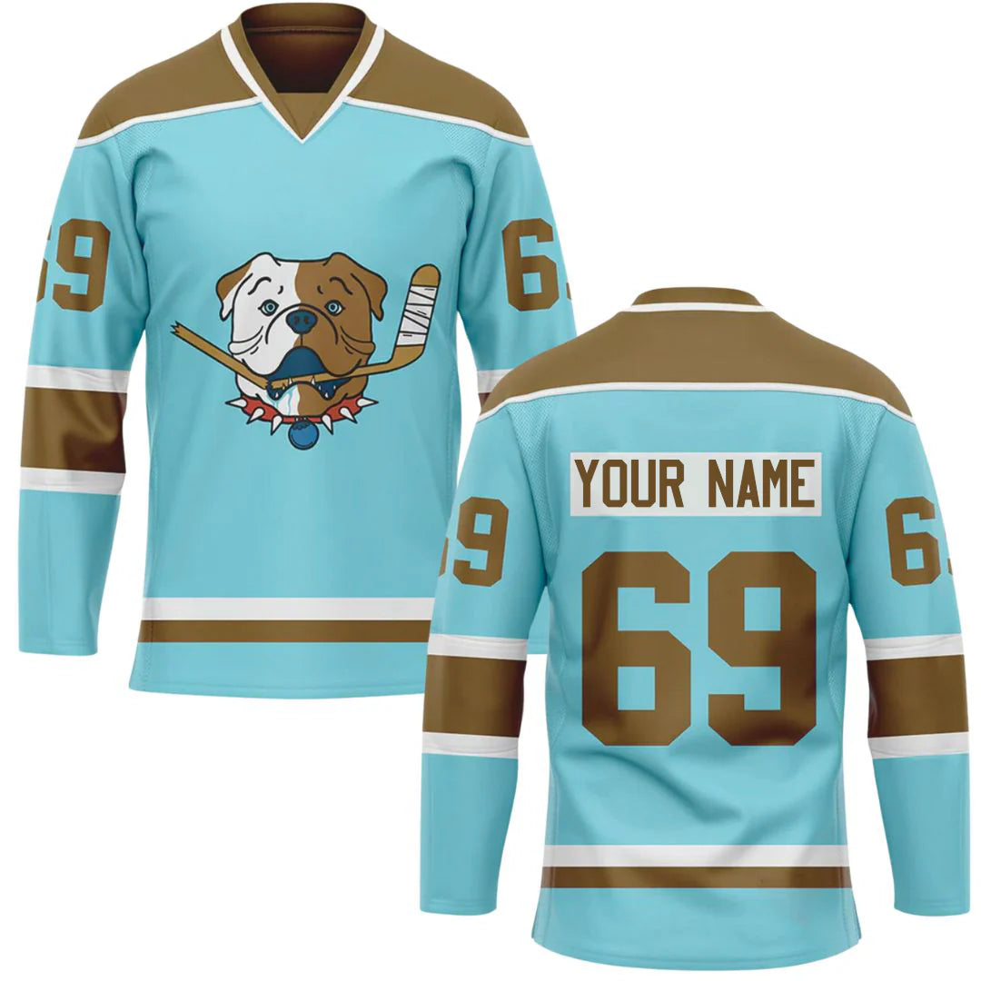 Bulldogs Blue Personalized Custom Hockey Jerseys