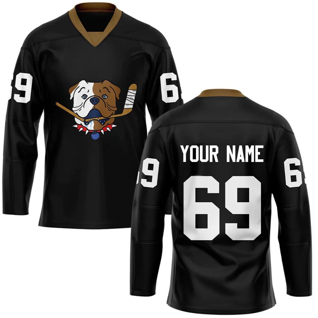 Bulldog Hockey Jersey – Black Edition Custom